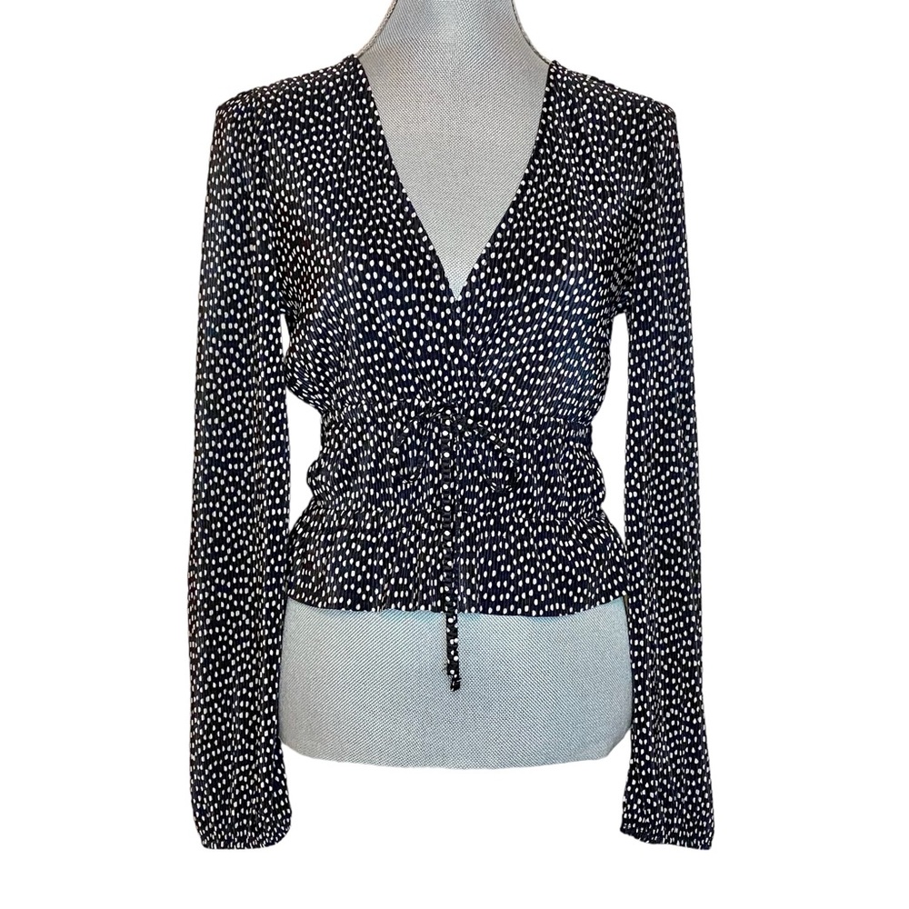 Zara Pleated Polkadot Top